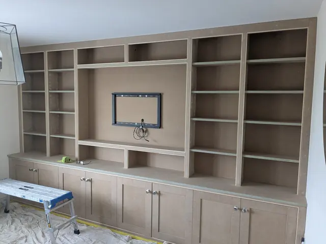 Built-in media wall — West Mersea — before